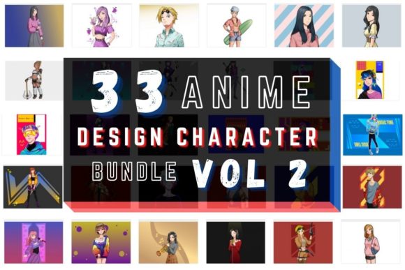 Download Anime Design Character Bundle Vol 2 - Anime design Collection
