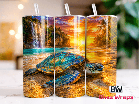 Download Sea Turtle Tumbler Wrap PNG - Premium Resources
