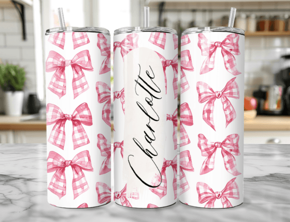 Download Seamless Pink Ribbons Name Tumbler Wrap - Premium Resources