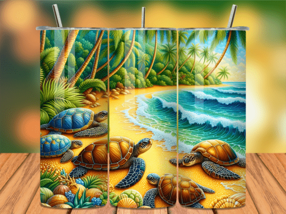 Download Tropical Beach Sea Turtle Tumbler Wrap - Sea turtle tumbler wrap Collection