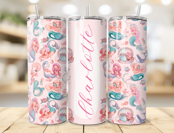 Download Seamless Mermaid Name Tumbler Wrap - Premium Resources