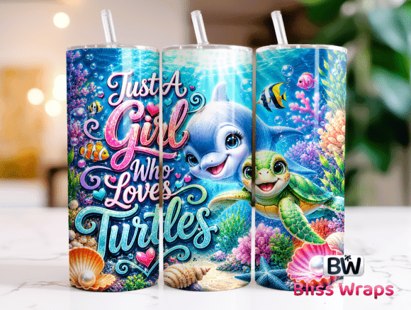 Download Sea Turtle Tumbler Wrap PNG - Premium Resources