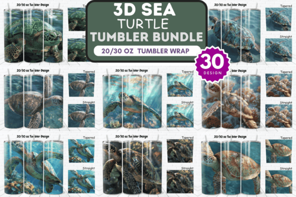 Download 3D Sea Turtle Tumbler Wrap Bundle - Sea turtle tumbler wrap Collection