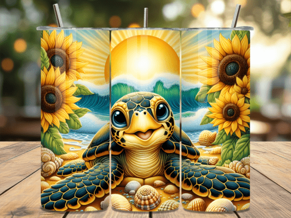 Download Summer Sun Baby Sea Turtle Tumbler Wrap - Sea turtle tumbler wrap Collection