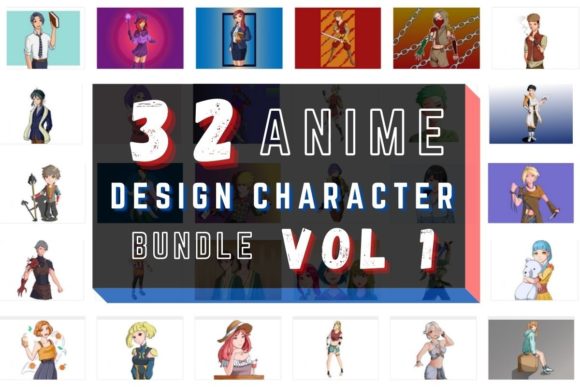 Download Anime Design Character Bundle Vol 1 - Anime design Collection