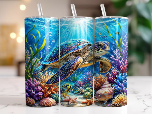 Download Sea Turtle Tumbler Wrap PNG Sublimation - Sea turtle tumbler wrap Collection