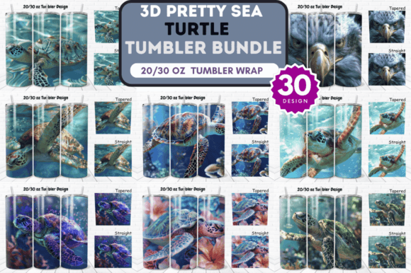 Download 3D Pretty Sea Turtle Tumbler Wrap Bundle - Sea turtle tumbler wrap Collection