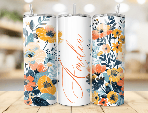 Download Floral Seamless Name Tumbler Wrap - Premium Resources