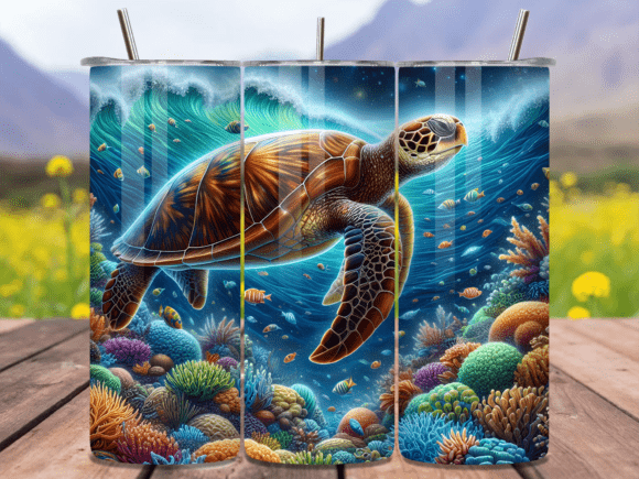 Download Ocean Sea Turtle Tumbler Wrap PNG - Sea turtle tumbler wrap Collection