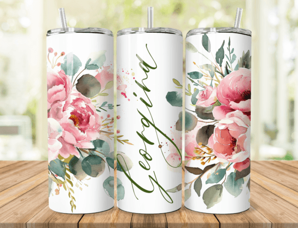 Download Red Floral Name Tumbler Wrap - Premium Resources