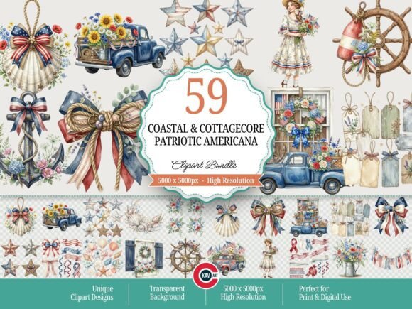 Download Coastal Cottagecore Patriotic Americana - Patriotic americana Collection
