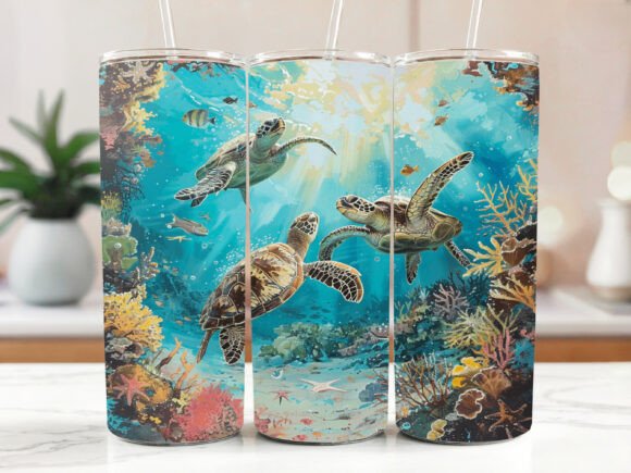 Download Cute Sea Turtle Tumbler Wrap 20 Oz - Sea turtle tumbler wrap Collection