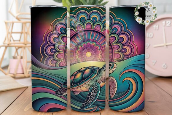 Download Psychedelic Sea Turtle Tumbler Wrap - Sea turtle tumbler wrap Collection